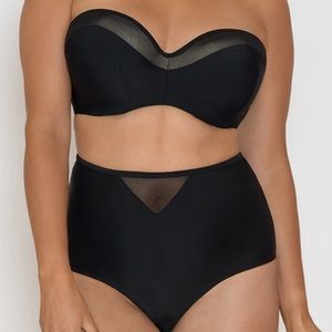 Curvy Kate Sheer Class High Waist Bikini Brief Black